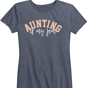 Instant Message "Aunting Is My Jam" Graphic T-Shirt Short Sleeve Crew-Neck 2XW
